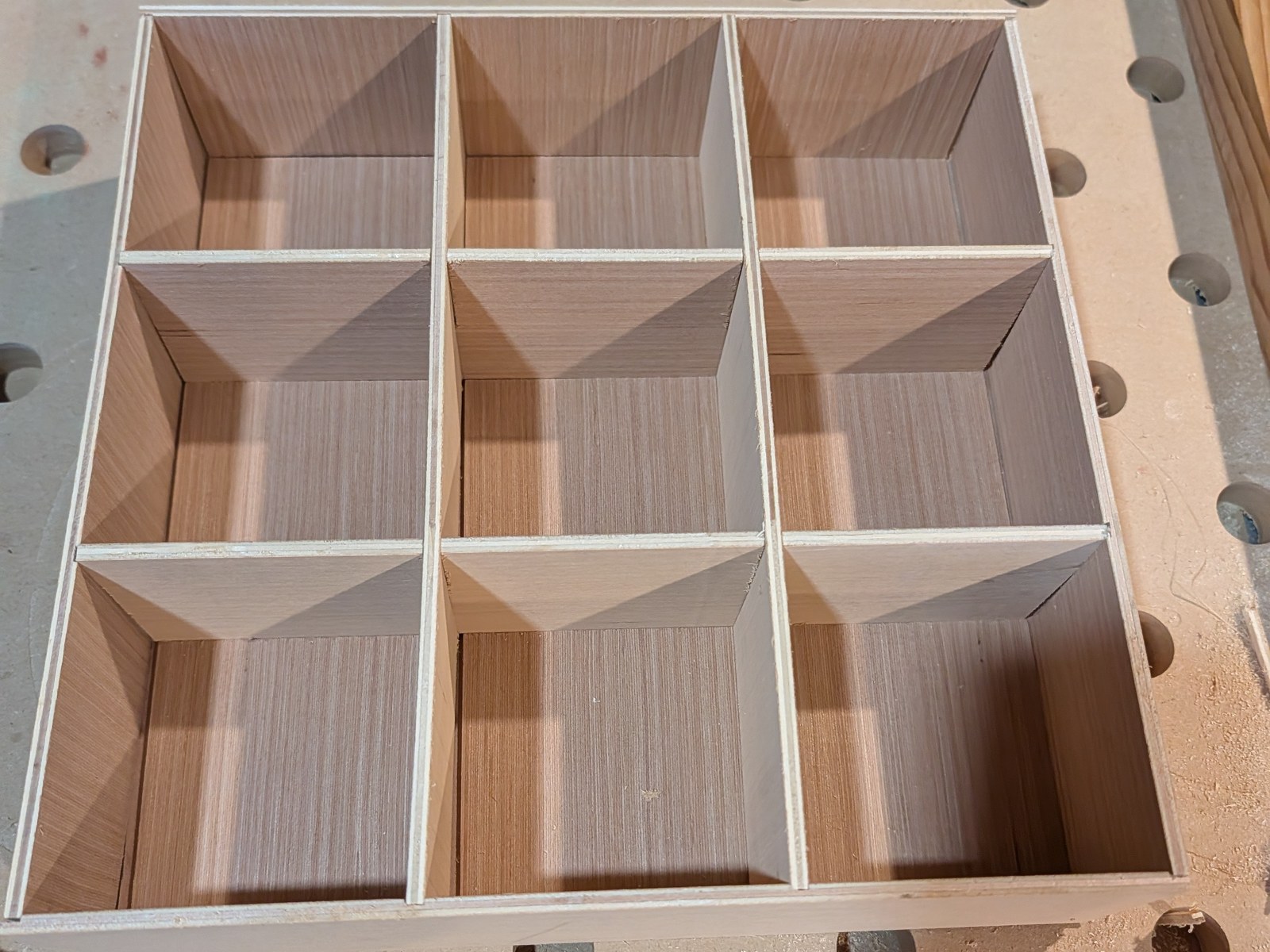 Nine-compartment grid — Birch ply, sized per piece