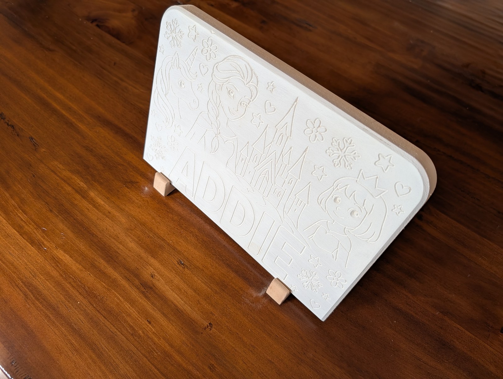 On a stand — Primed white, on a pair of small feet